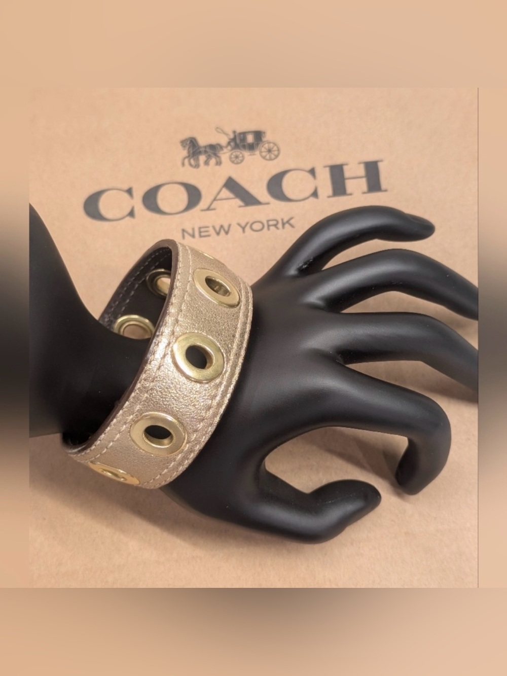 Coach Leather Bracelet - EUC-Gold 2.75 Inch Diameter